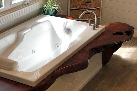 Burl Top Jacuzi Tub Bathroom Remodel Curb Appeal Construction