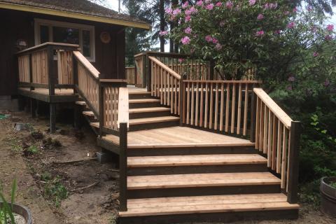 Cedar Deck Stairs Curb Appeal Construction Eureka Ca