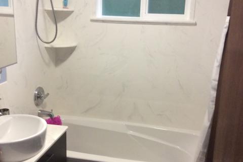 Onyx Remodel Tub Shower Solid Surface Curb Appeal Construction Eureka Ca 