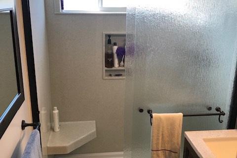 New Onyx Bathroom Remodel With Seat