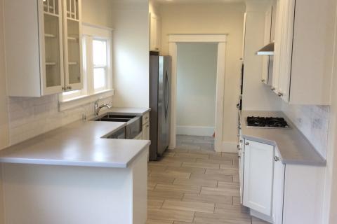 Galley Kitchen White Shaker Remodel Curb Appeal Construction
