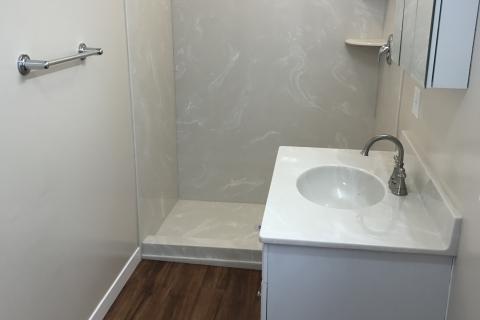 Onyx Remodel Shower Solid Surface Curb Appeal Construction Eureka Ca 