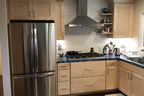 Remodel Kitchen Shaker Hardwood Cabinets Sub Way Tile Curb Appeal Construction