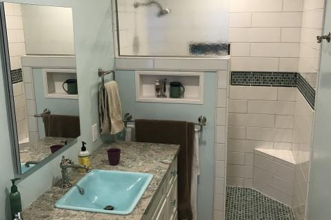 Walk In Shower Remodel Curb Appeal Construction Eureka Ca